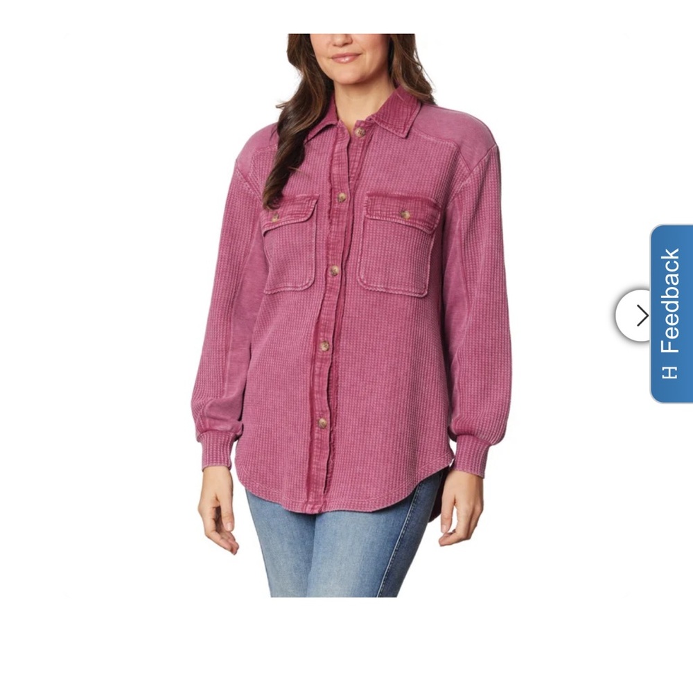 Pink waffle  Button-Up Shirt